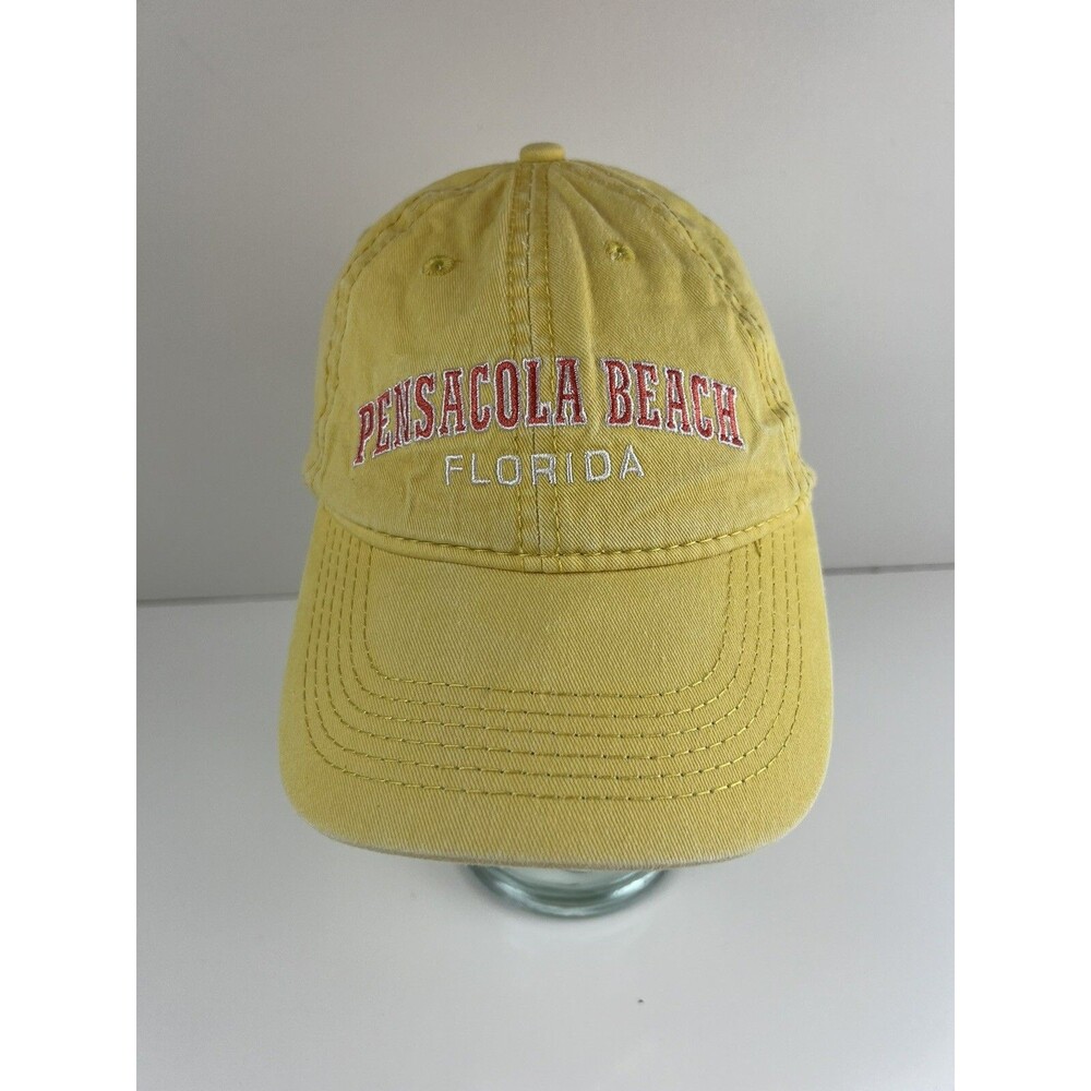 Pensacola Beach Florida Retro Baseball Hat Ball Cap Dad Collegiate Yellow & Pink - Picture 2 of 8